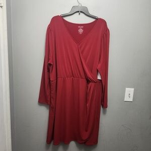 Nine West women's wrap dress size 3X red soft jersey new with tags